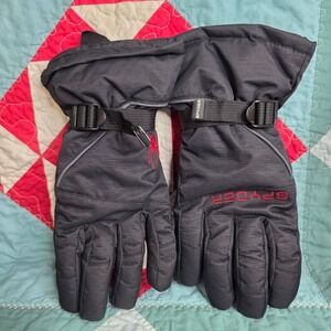 Spyder Mens Black Ski Snowboard Gloves L/XL Insulated Winter Tech RN 133470